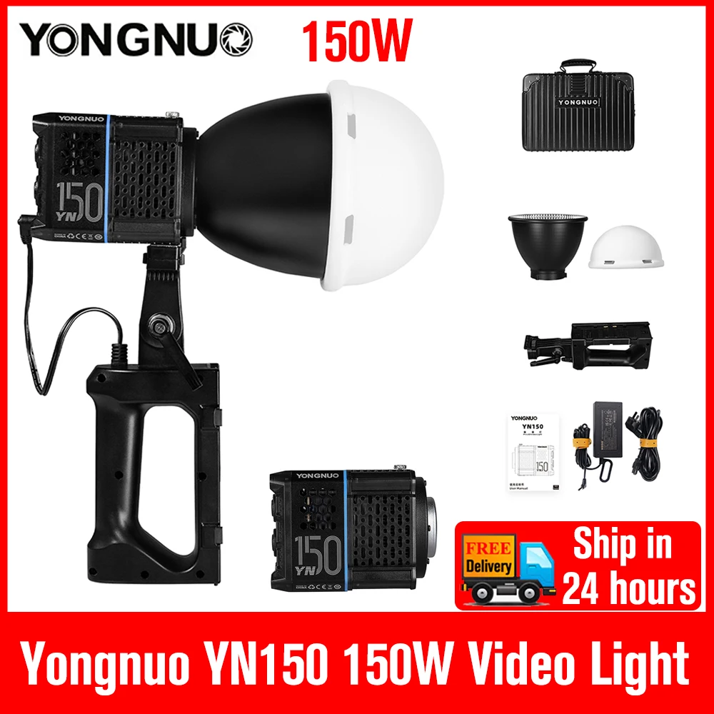 Yongnuo YN150 COB Pocket Light 150W Outdoor Video Light Bowens Mount 5600K Continuous Lighting Fill Lamp for Filmmakers Studio