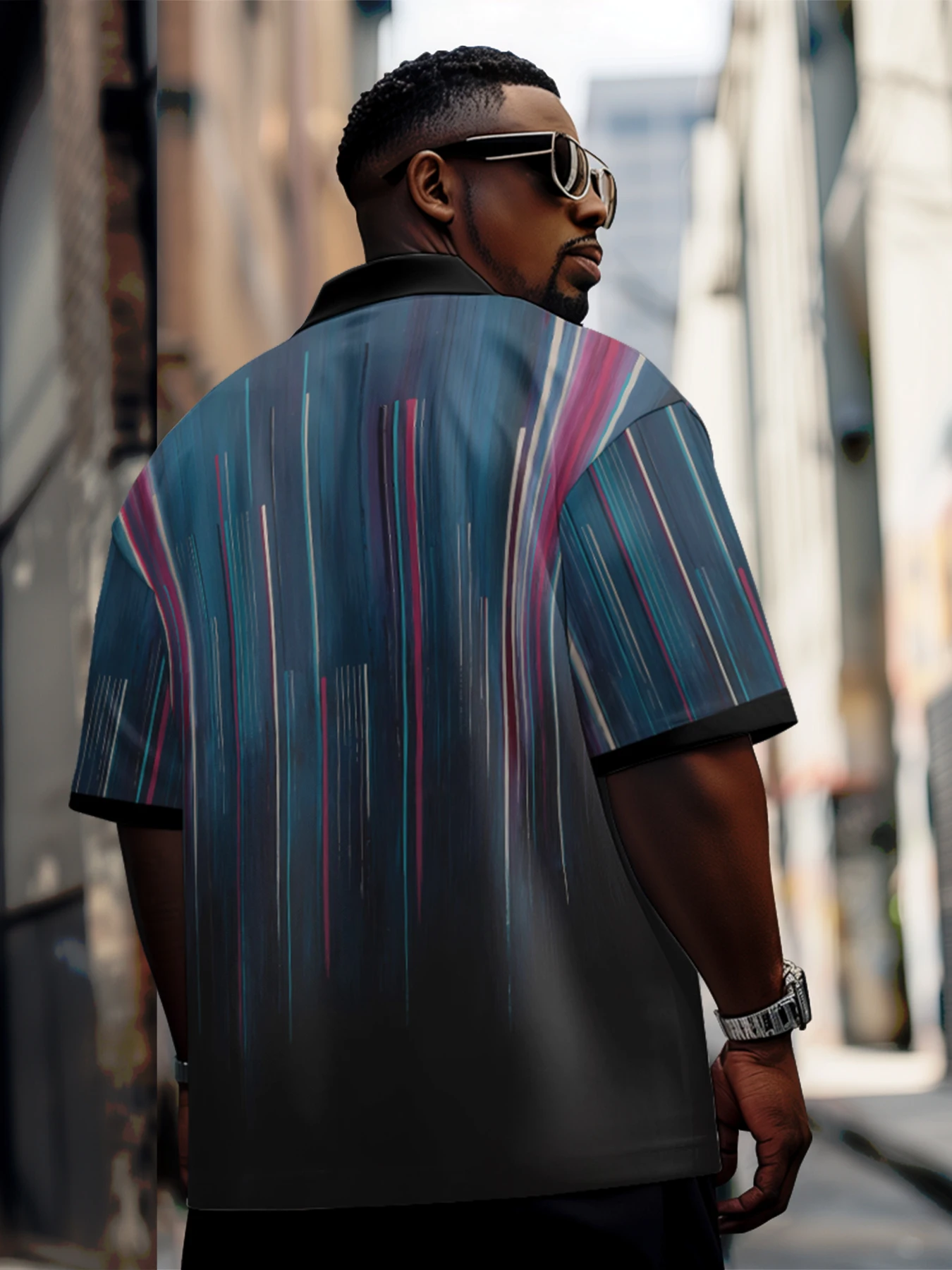 

Мужская рубашка большого размера для летнего отдыха и отдыха, повседневная одежда для пляжных путешествий, рубашка для гольфа с короткими рукавами и пуговицами с принтом в стиле ретро