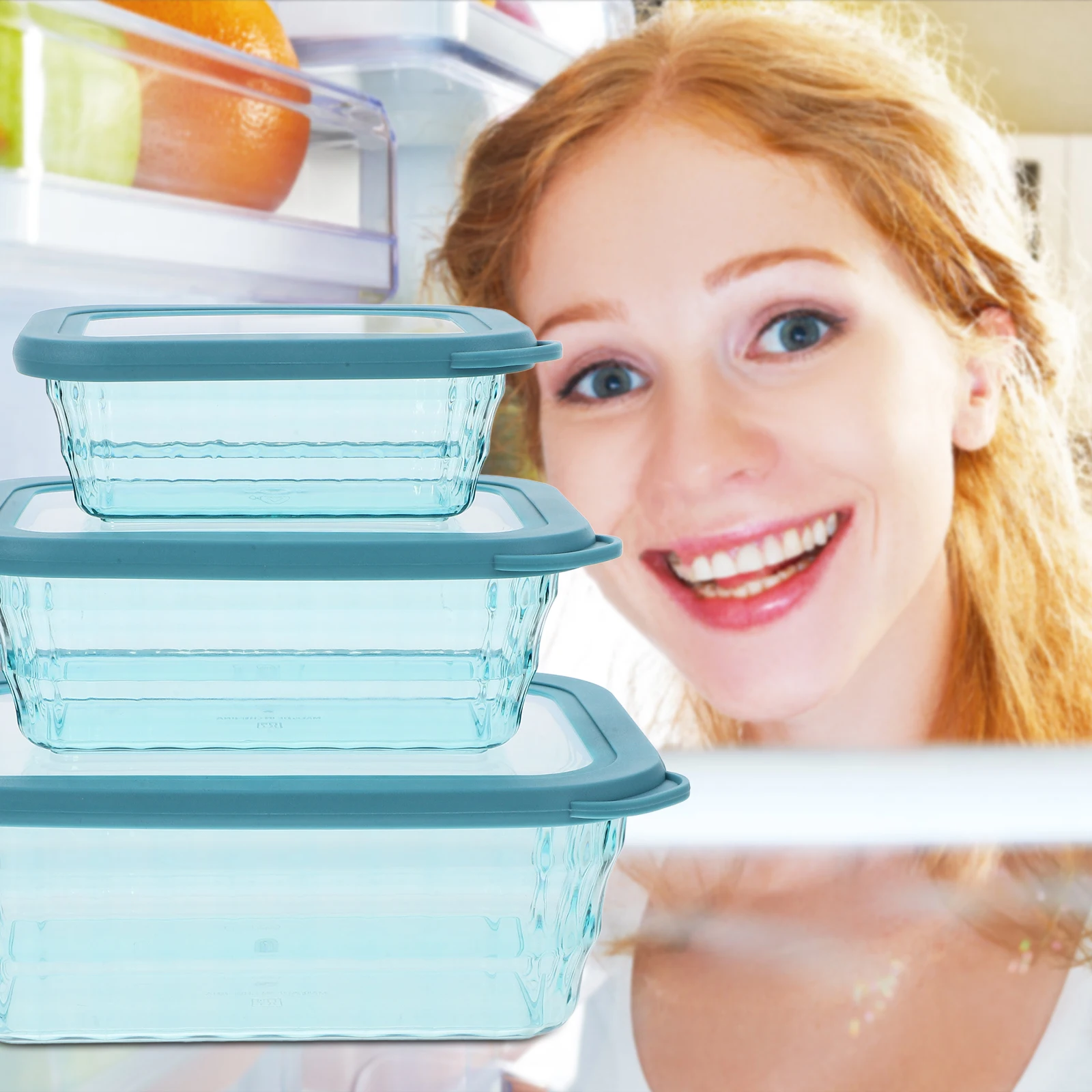 

3Pcs Food Storage Box Keeping Case Kitchen Organizer for Fruit Vegetable Snack Storage Food Holder