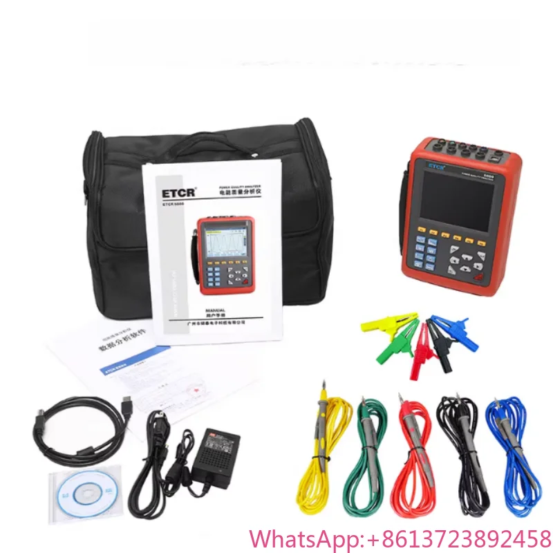 

ETCR EM5000 Three-phase Power Quality Tester THD Voltage Fluctuation Energy Audit Tool with 4-Channel Sync Measurement