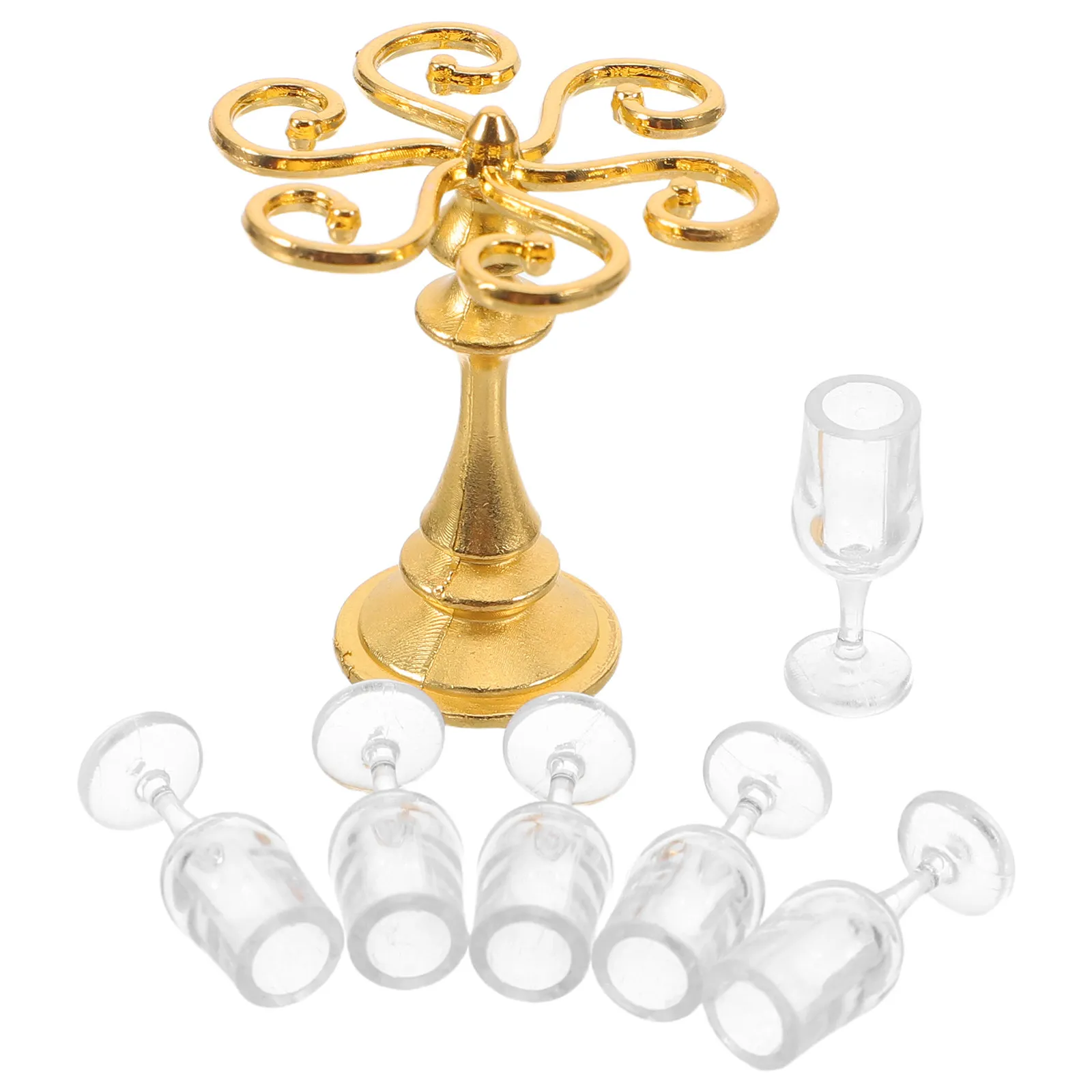 

Plastic Mini Wine Rack Detailed Small Glass Organizer for Dollhouse Dining Table Decorative Scene Kitchen Accessories Collection