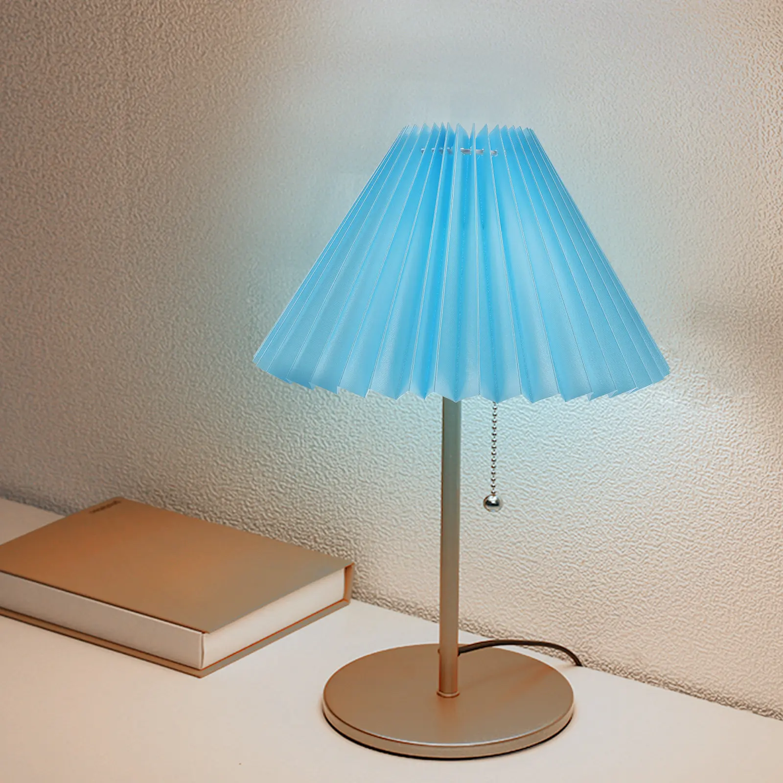 

1 шт. Декоративный плиссированный тканевый абажур для настольной лампы, аксессуар для спальни и гостиной, стильный и простой дизайн