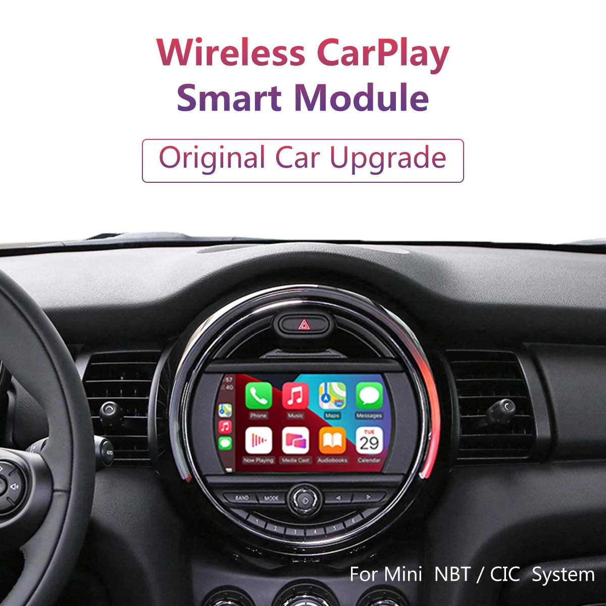 Wireless CarPlay Android Auto for Mini R55 R56 R57 R58 R60 R61 F54 F55 F56 Clubman Countryman Cooper John Cooper Works