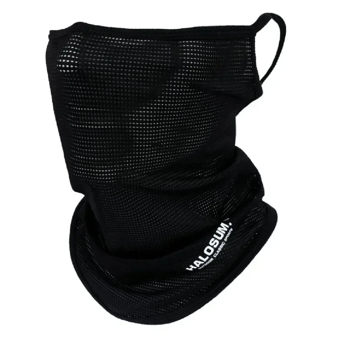 Multifunctional Neck Gaiter Face Cover Ice Silk Cooling Mesh Half Mask with Ear Loop for Fishing Cycling