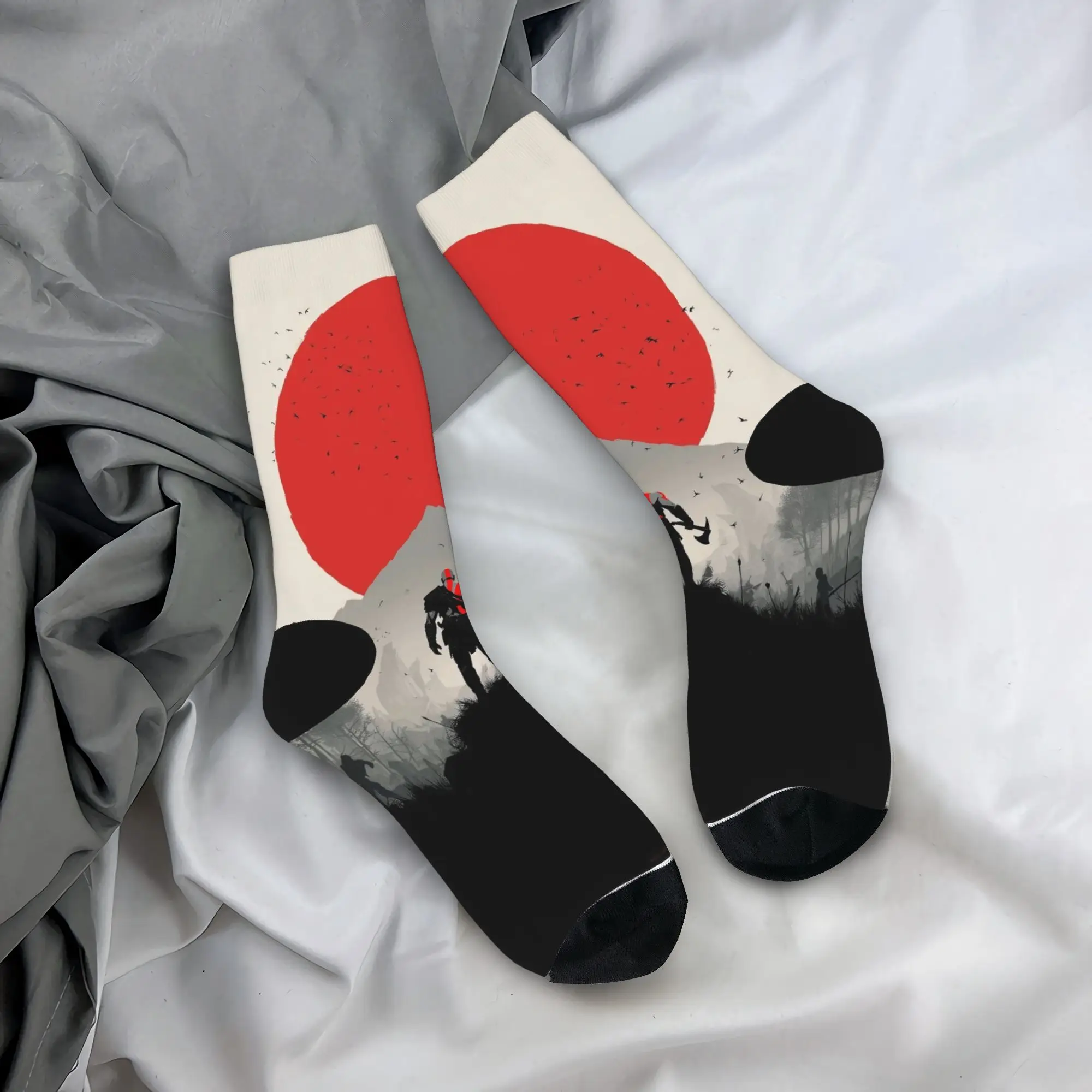 Kratos Socks God  War Games Non-Slip Stockings Men Quality Skateboard Socks Autumn Funny Custom Socks
