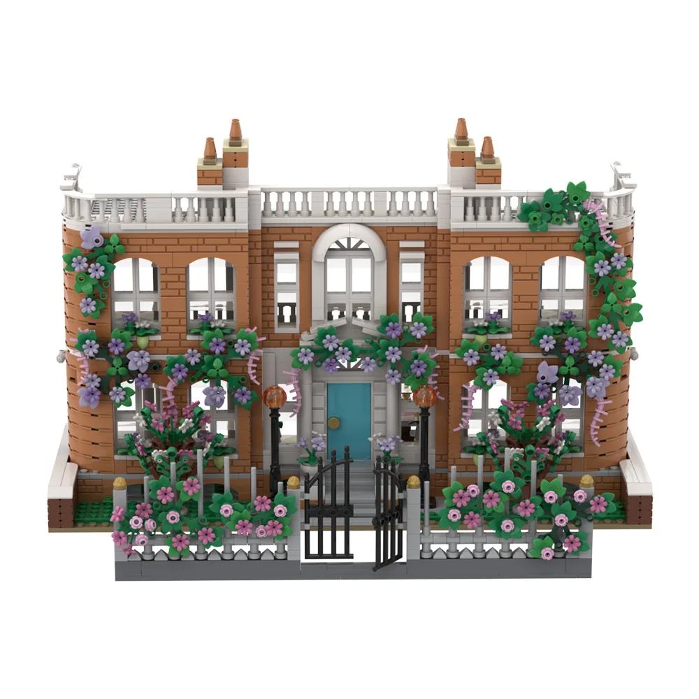 Gobricks MOC  Bridgertones Art Museum Building Blocks Model Apartment Courtyard Manor City Street View Bricks Toy Gift