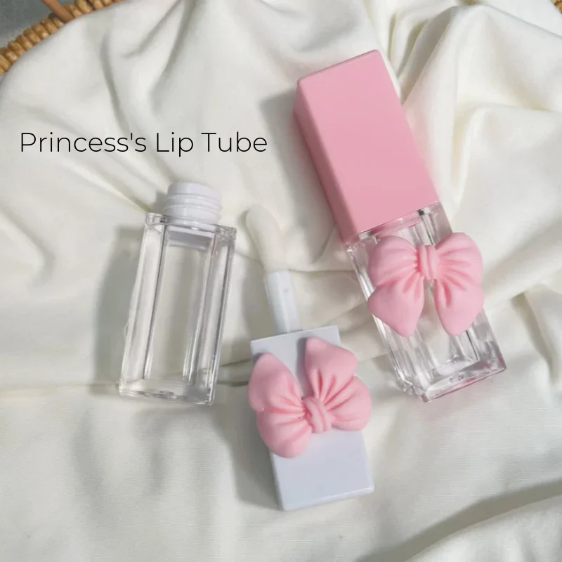 

10pcs 5ml Pink Bow Lipgloss Tube Full Girlish Heart Cosmetic Packaging Container for Lipgloss/foundation/liquid Blush