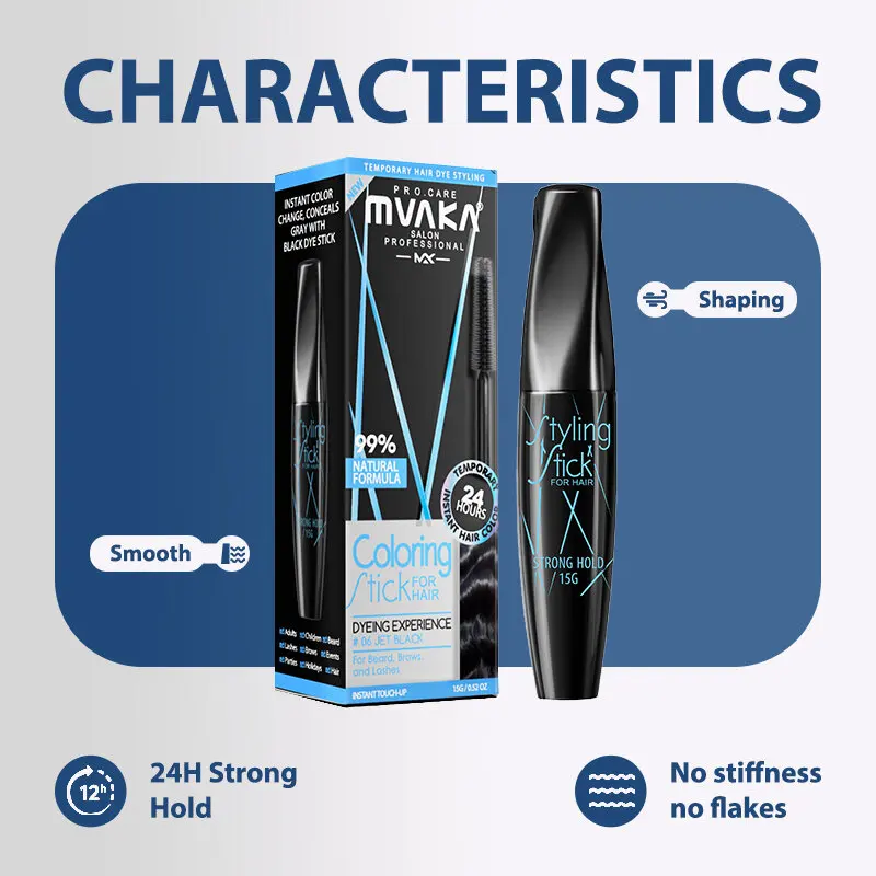 

MVAKA Edge Control Hair Dye Stick Disposable Hair Dye Pen Hair Dye Stick Long-Lasting Edge Shaping Hair Styling Stick