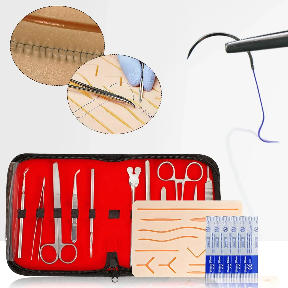 2/0 3/0 4/0 خياطة طبية جراحية نايلون حرير طقم خياطة الأسنان الطبية خياطة أحادية غير مصابة لتمارين التدريس