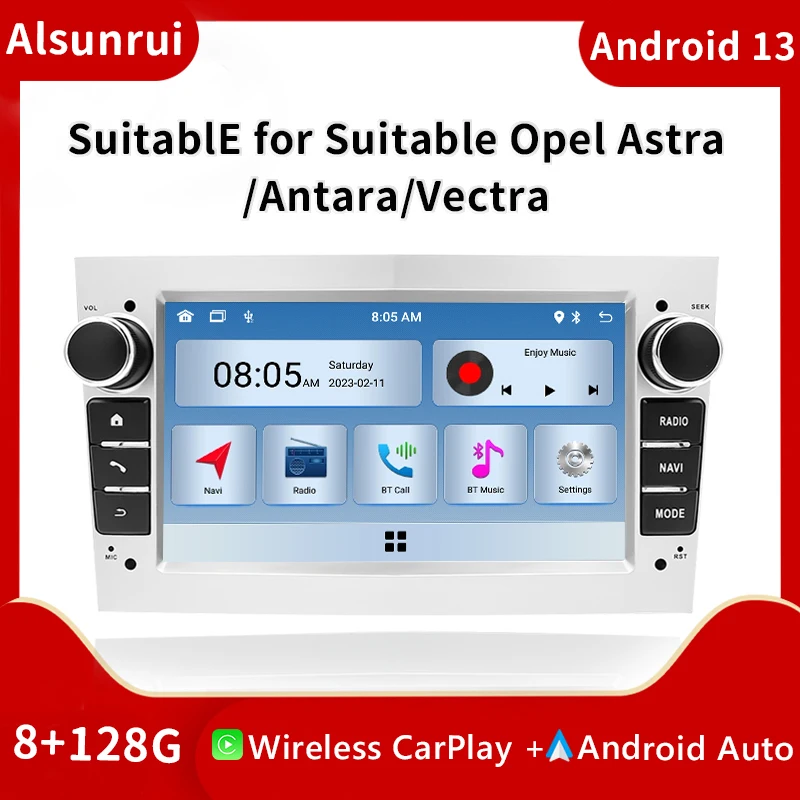 

AutoRadio 2 din Android 13 For Opel Vectra C Zafira B Corsa D C Astra H G Jvivaro Meriva Multimedia Stereo Audio GPS Navigation