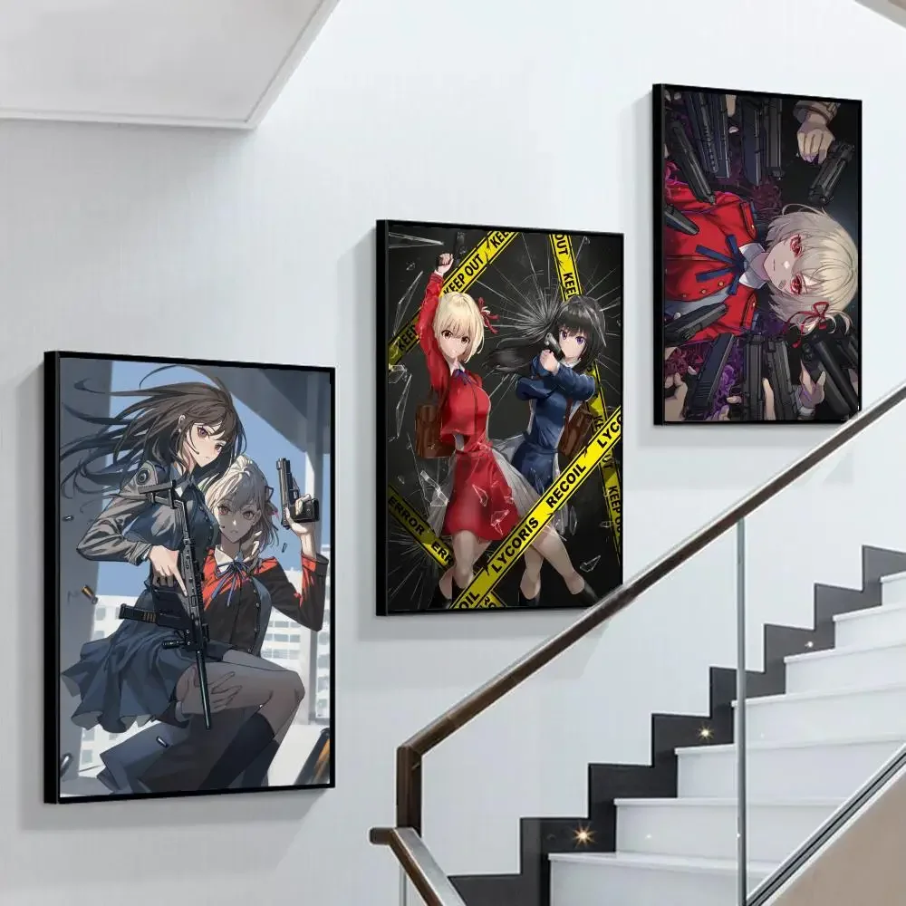 Lycoris Recoil Poster Anime Posters Sticky HD Quality Poster Wall Art Painting Study Wall Decor