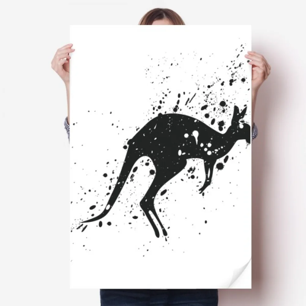 

Australia Koala Kangaroo Outline Illustration Sticker Decoration Poster Playbill Wallpaper Window Decal