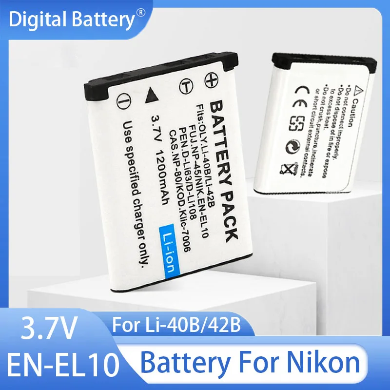 

1200mAh EN-EL10 Li-42B Li-40B NP-45 D-Li63 D-Li108 NP-80 Camera Battery for Nikon for OLYMPUS for FUJIFILM for Pentax for Casio