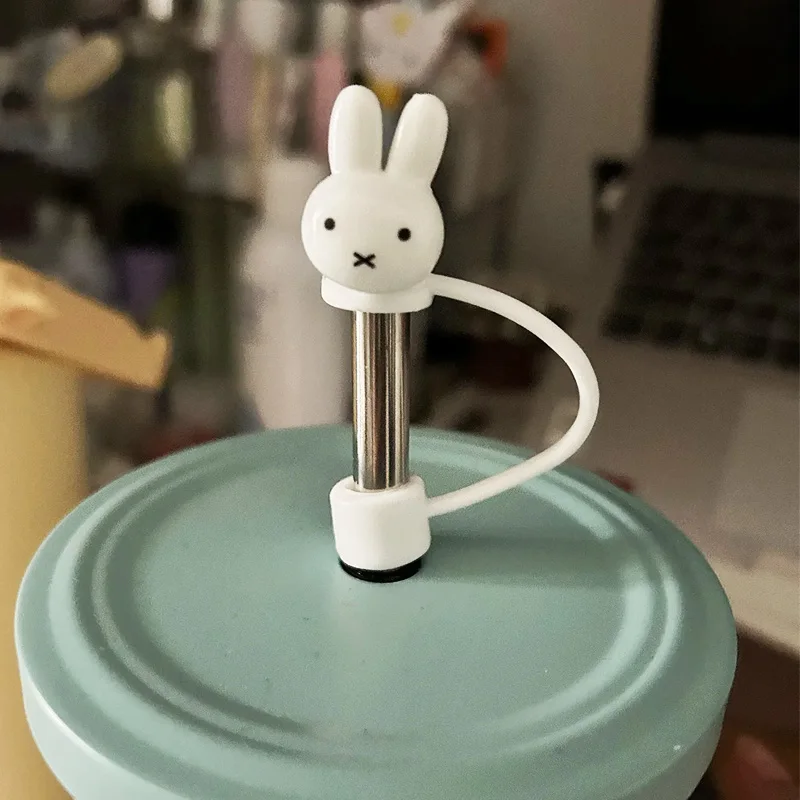 Miffy Straw Dust Cap Cartoon Creativity 10Mm Water Cup Straw General Protective Case Kawaii Anime Peripherals Accessories Gift
