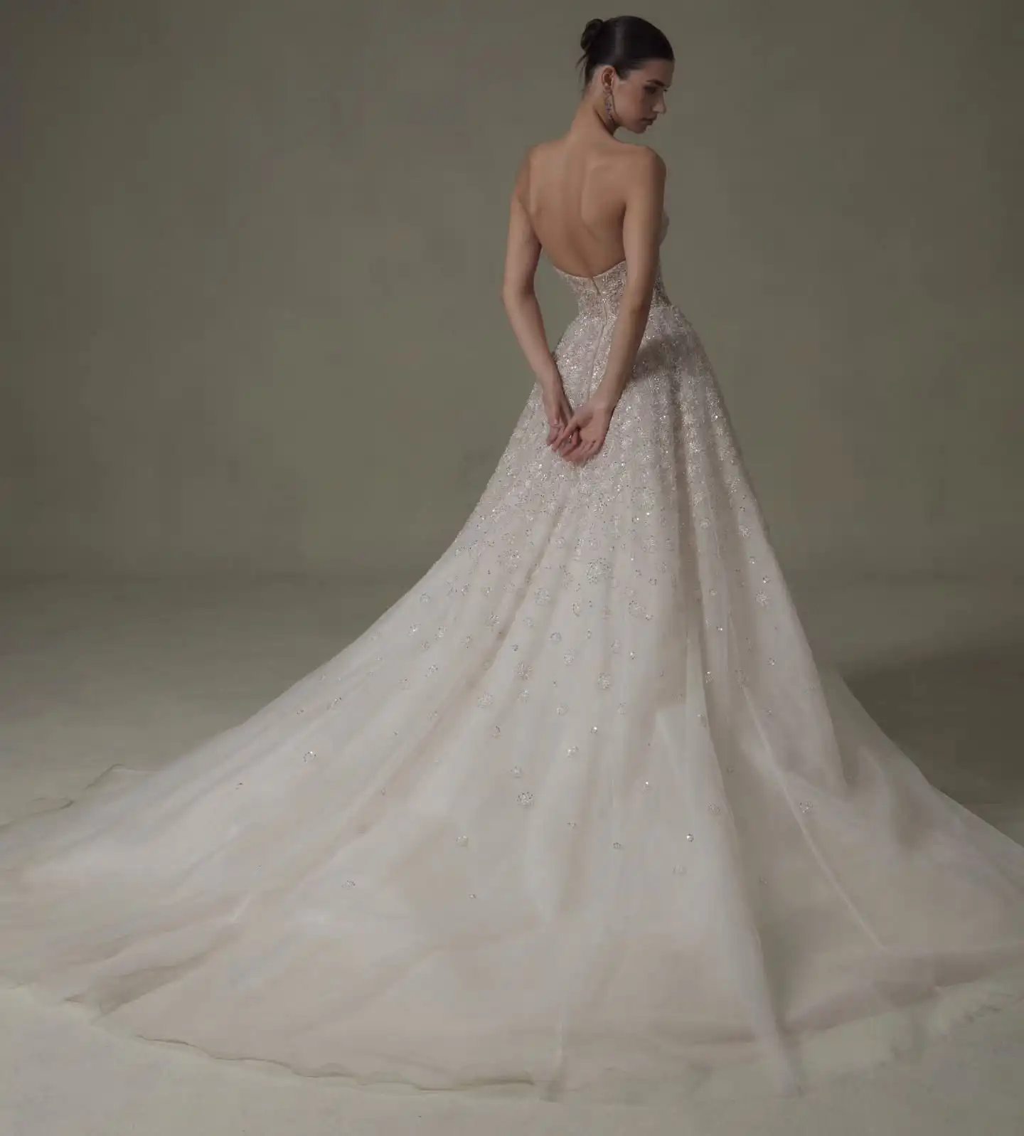 Personalizado elegante moderno delicado vestido de casamento sem alças organza apliques festa de noiva lantejoulas organza vestidos de noiva