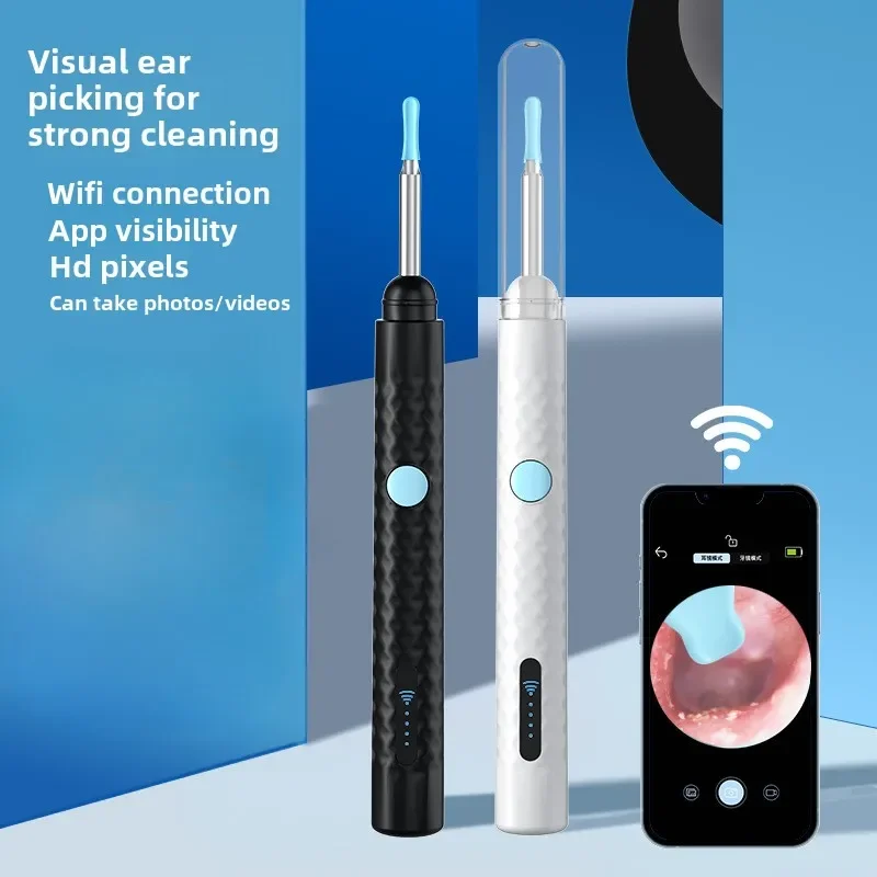 Smart Visual Ear Cleaner Set with Camera 1080P Ear Sticks Ear Wax Removal Tool WIFI Connection HD LED Lights Earpick Endoscope