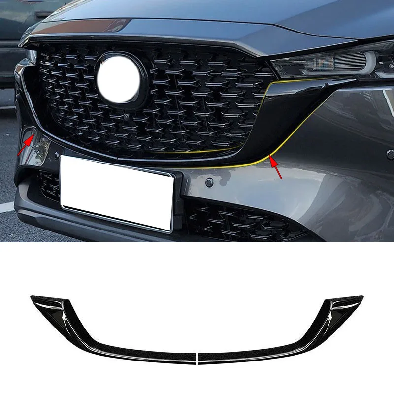 

FIT FOR Mazda CX-5 2017-2025 ABS Glossy black Grille engine hood decoration molding Cover Trim delete Chrome