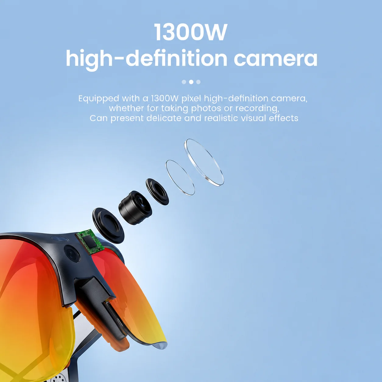 V8 Smart Camera Cycling Glasses Hands-free First Person Recording AI Translate Windproof Stereo Audio Cycling Mountaineering