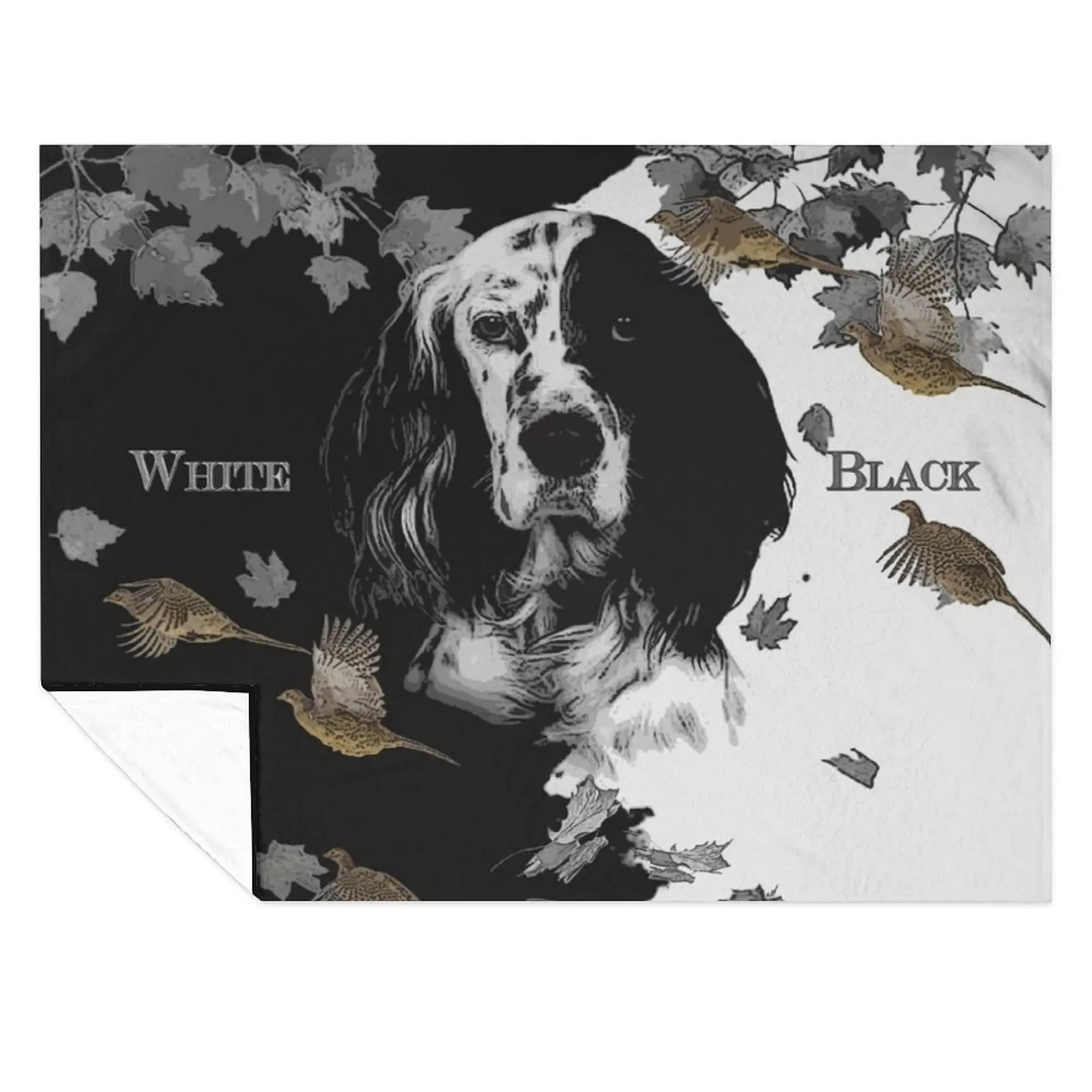 

Black and white English setter Throw Blanket Polar Beach for babies Soft Big Blankets