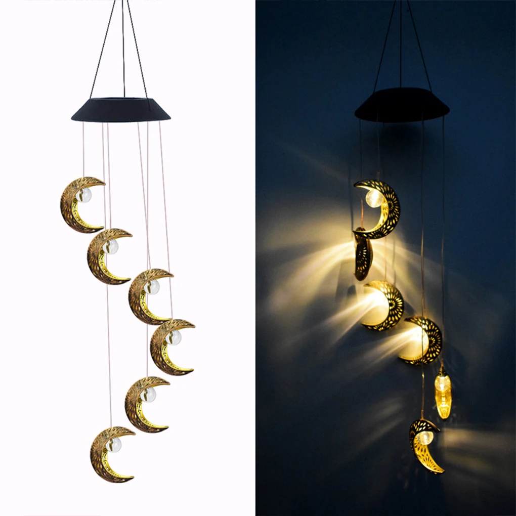 Criativa Solar Wind Chime Light Shape, Iluminação estética no jardim, pátio e luz ao ar livre