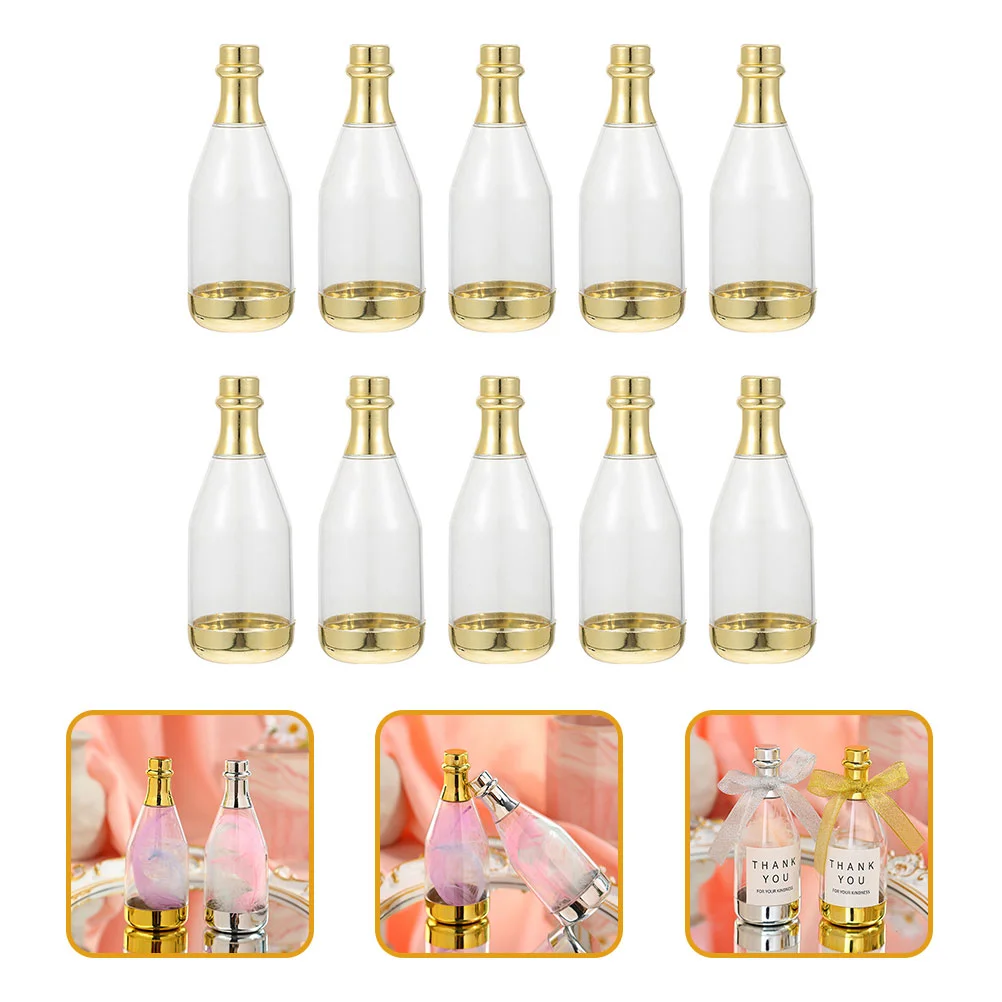 24 Pcs Boxes Candy Baby Bottles Wedding Party Favors for Guests Personalized Container Golden Elegant Adults Bride