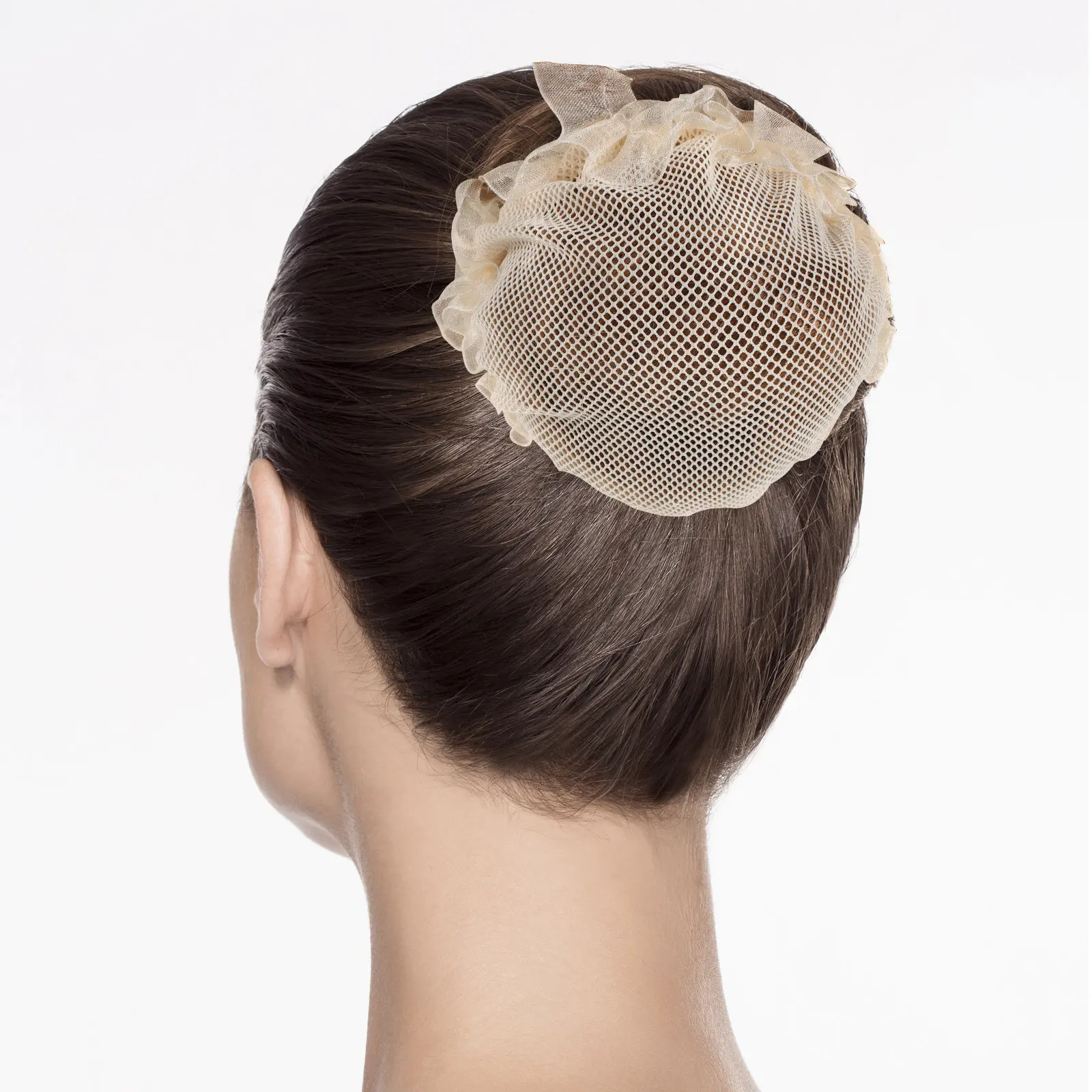 10Pcs Elastic Hair Nets Ballet Bun Covers Beige Lace Trim Hair Covers for Dance Elastic Hairnet Mesh Hairnet