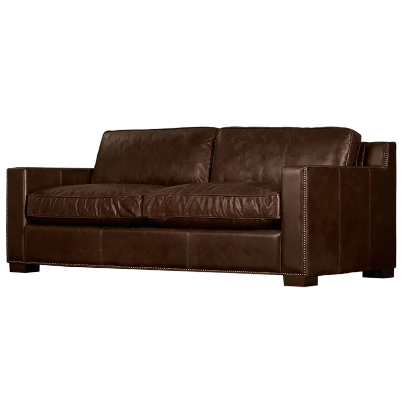 

American country leather sofa living room furniture leather corner L-shaped sofa