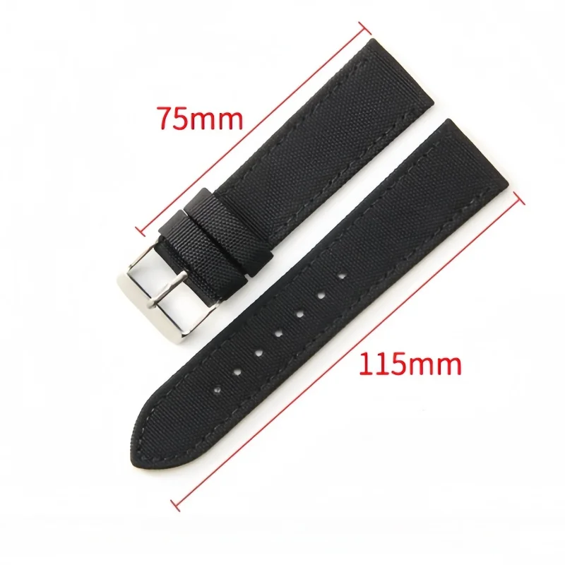 IWC 시민용 나일론 + 가죽 시계 스트랩 세이코 시계 밴드 소프트 방수 스포츠 남성용 팔찌 액세서리 손목 밴드 20mm 22mm
