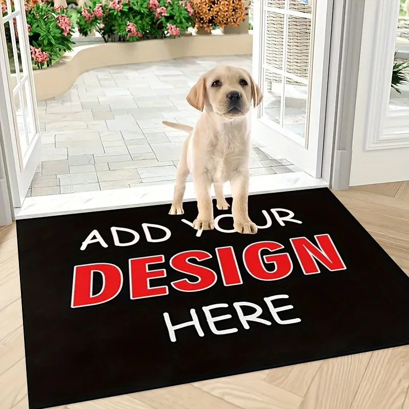 Custom Flannel Welcome Door Mat Personalized Design of Photos, Logos and Text Non Slip  Home Decor Mat  Housewarming Gift