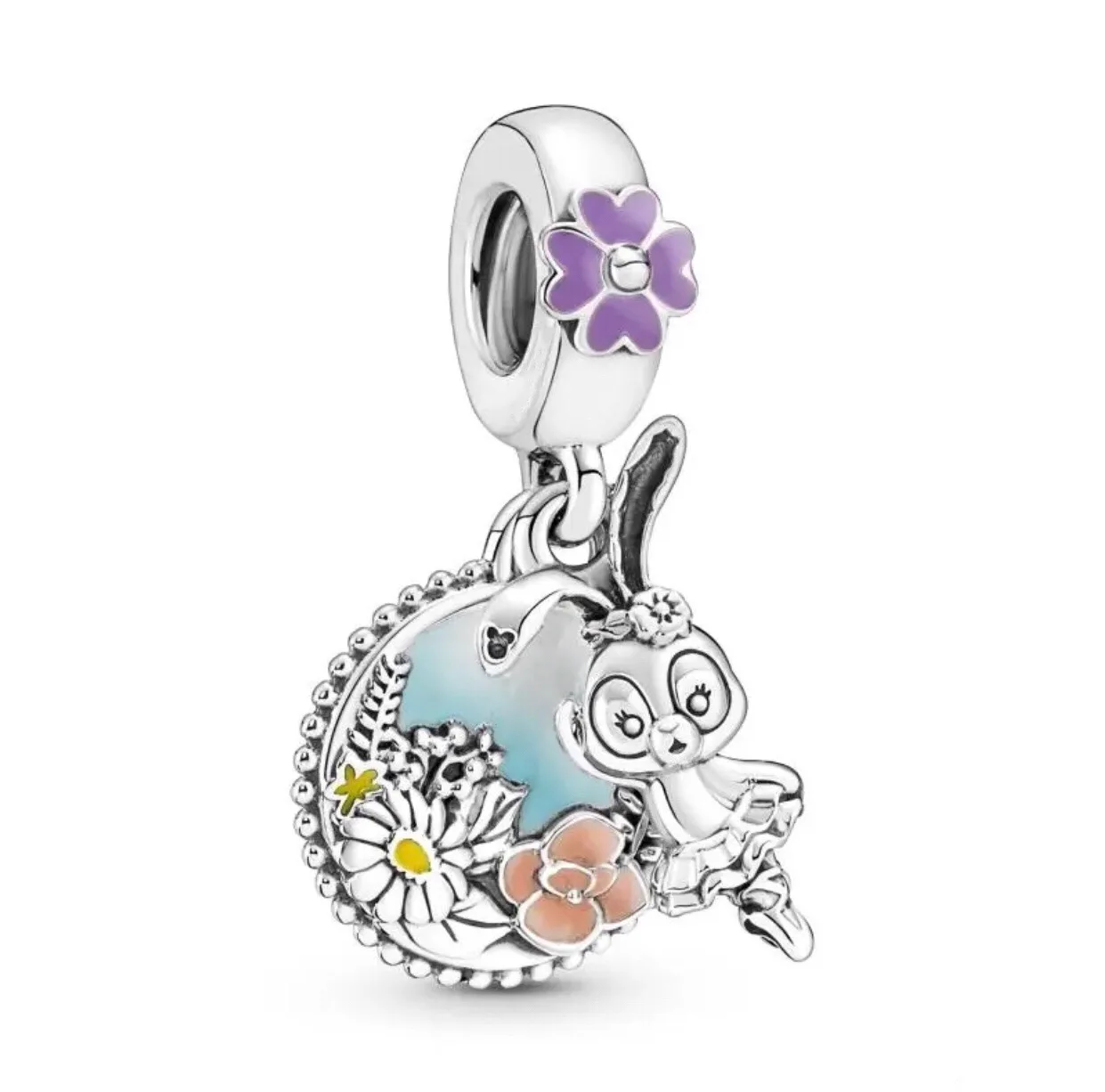 925 Sterling Silver Cute Minnie Dog Cartoon Character Charm Bead Pendant Female DIY Exquisite Stunning Jewelry Halloween Gift