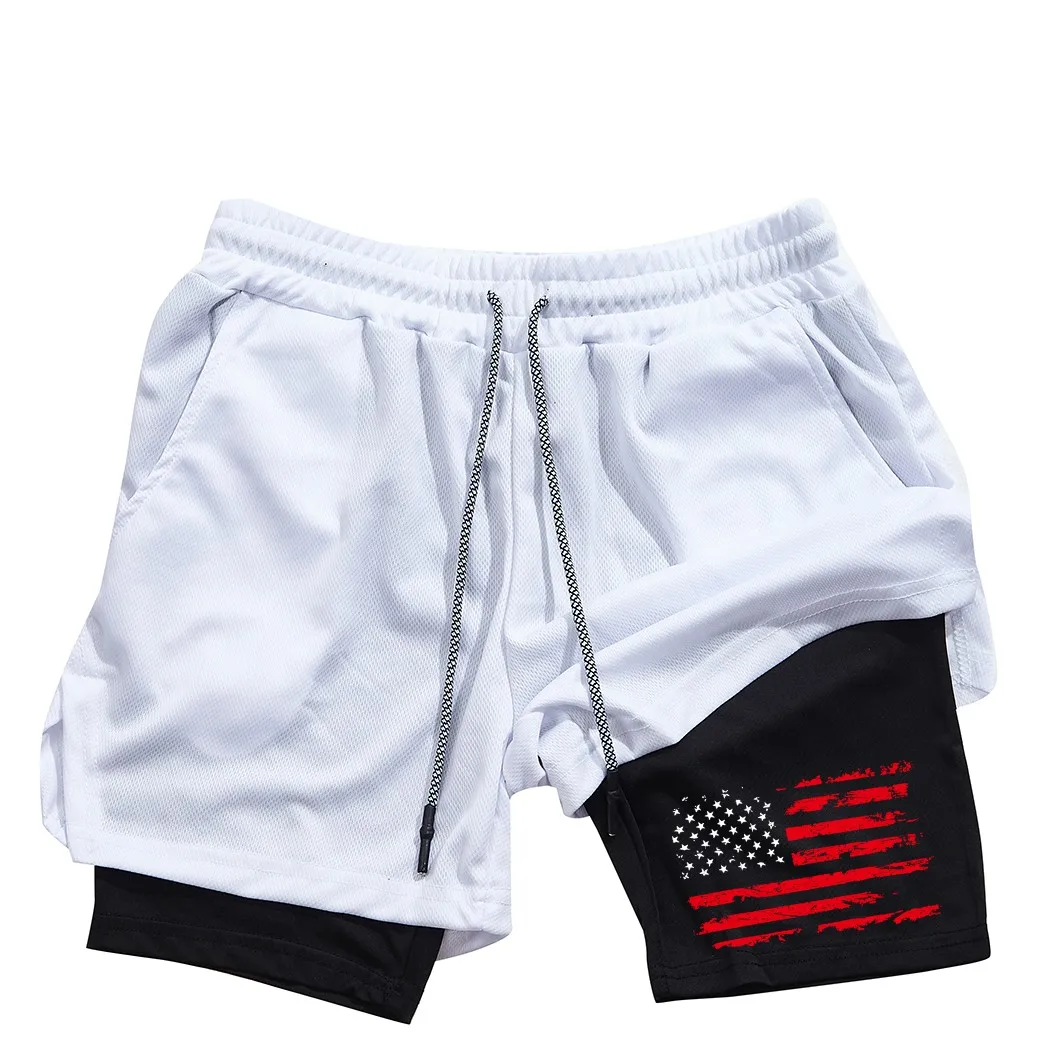 

2025 Fashion Men's and Women's 2-in-1 Sports Pants Running Pants Fitness Pants Quick Drying Breathable New High Quality Patterns