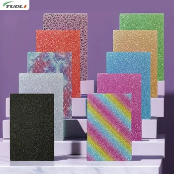 TUOLI 10pcs Glitter Flash Diamond Back Film Protetor de telefone Adesivos traseiros Filme decorativo para qualquer máquina de corte inteligente