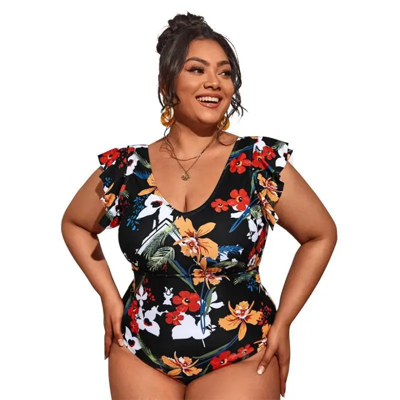 2023 Women New Swimsuit One Piece Plus Size Push Up Swimwear Large Big Plussize Swimming Suits Beachwear Bathing Suits