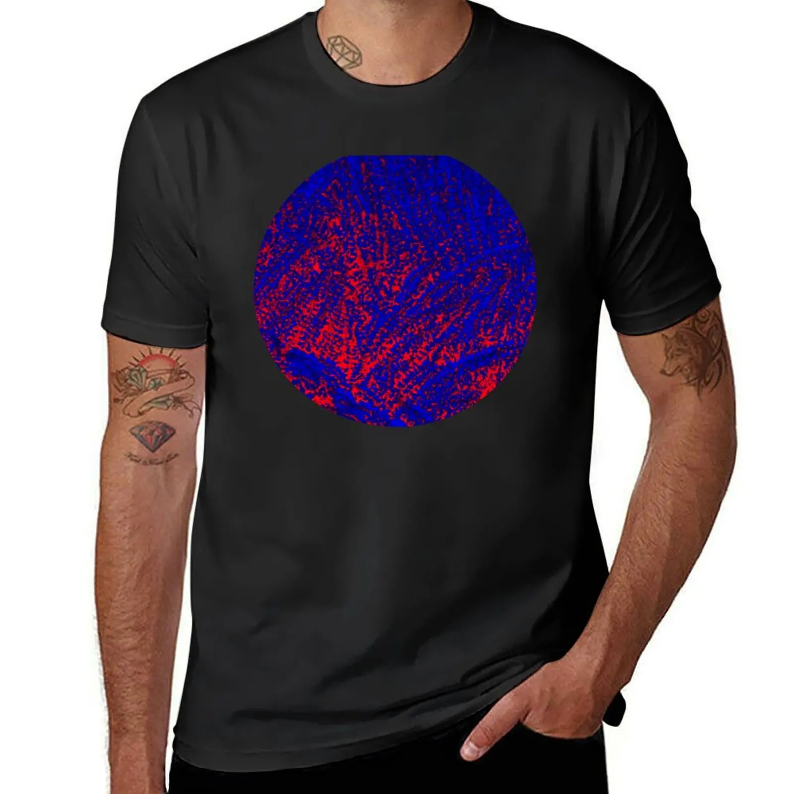 The blue and red glowing grass T-shirt boys whites anime oversized blacks heavy weight t shirts for men