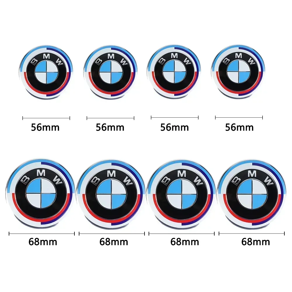 

4pcs 68mm automobile tire center cover logo is suitable for BMW M1x3 X6 X7 134567 series E36 E39 E46 E60 E90 accessories.