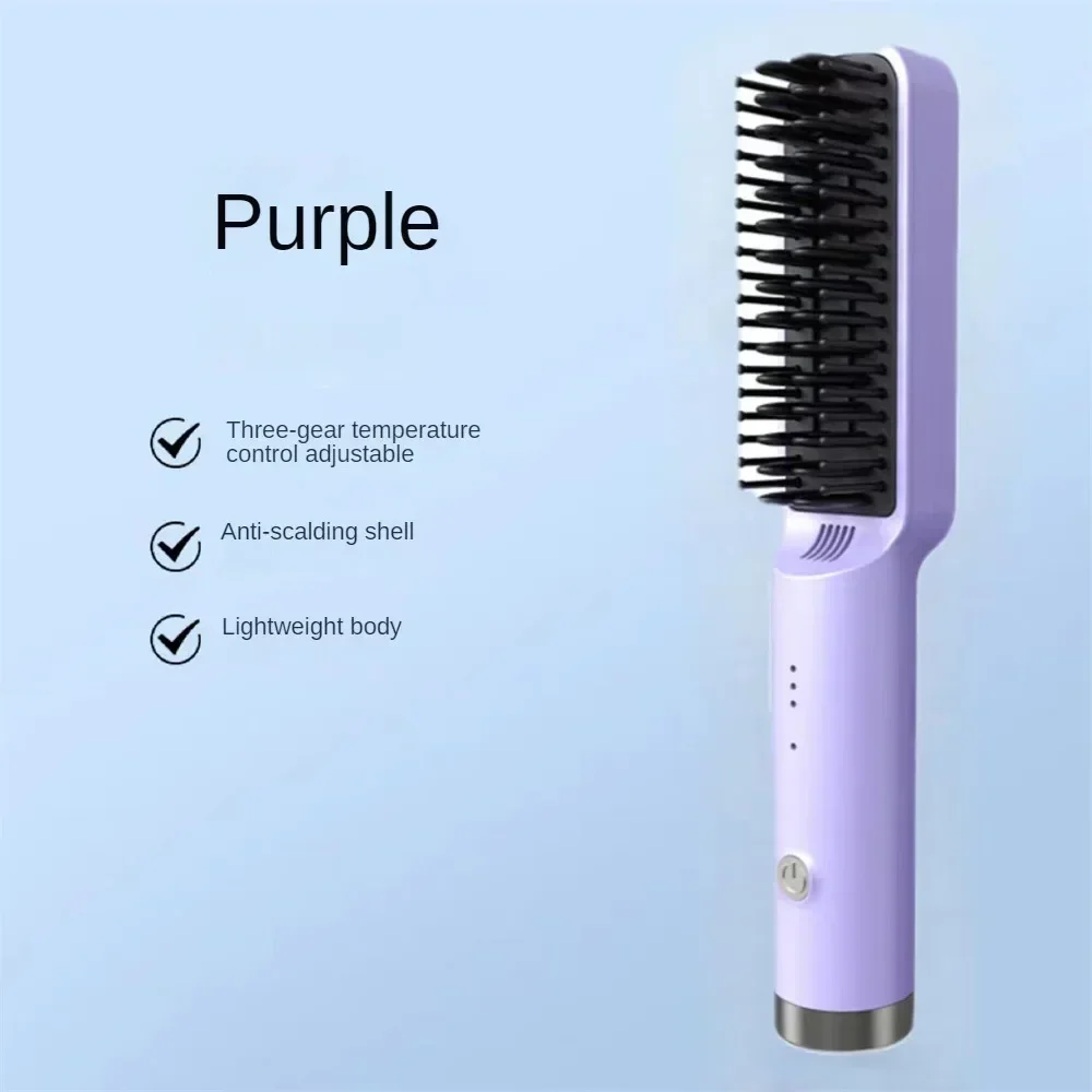 Electric Hot Hair Straighteners Hot Comb And Straightening Brush Hair Styling Appliances Home Portabl Curling Iron Mini Negative