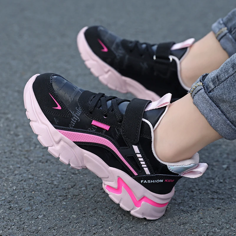 Scarpe Casual in pelle da ragazza rosa per bambini moda per ragazzo leggero in esecuzione per tutte le stagioni scarpe sportive per bambini