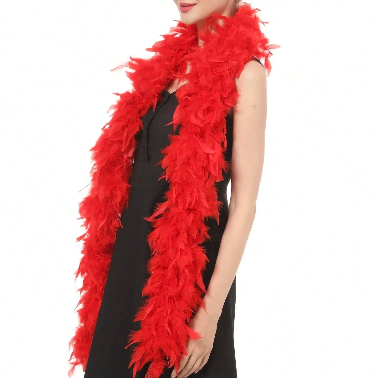 

Пушистый боа из красного турецкого пера, 2 метра, 40 г, 60 г, 90 г, шаль с перьями Chandelle, шарф для карнавального праздничного платья, украшения одежды