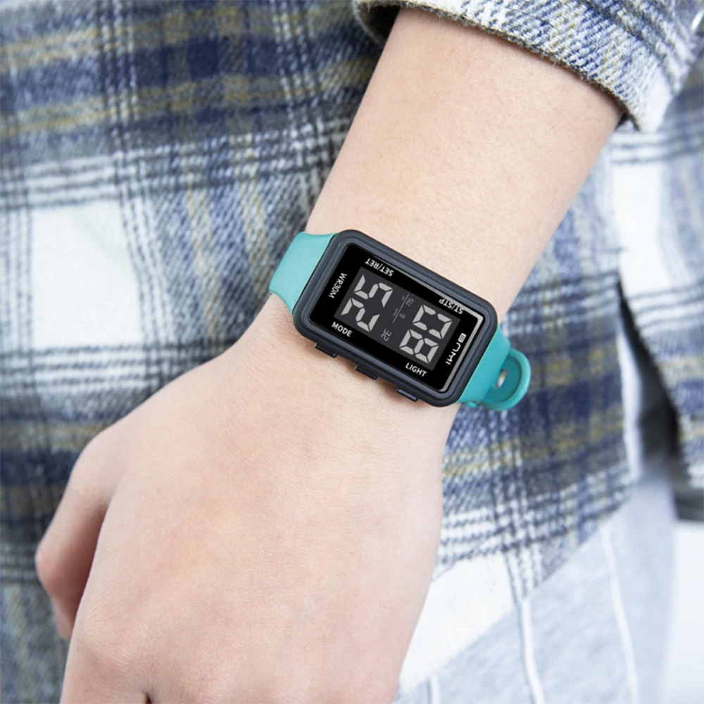 Fashion Man Sports Watch Multifunctional Stopwatch Luminous Watches for Man Waterproof Electronic Wristwatches Square Dial Clock