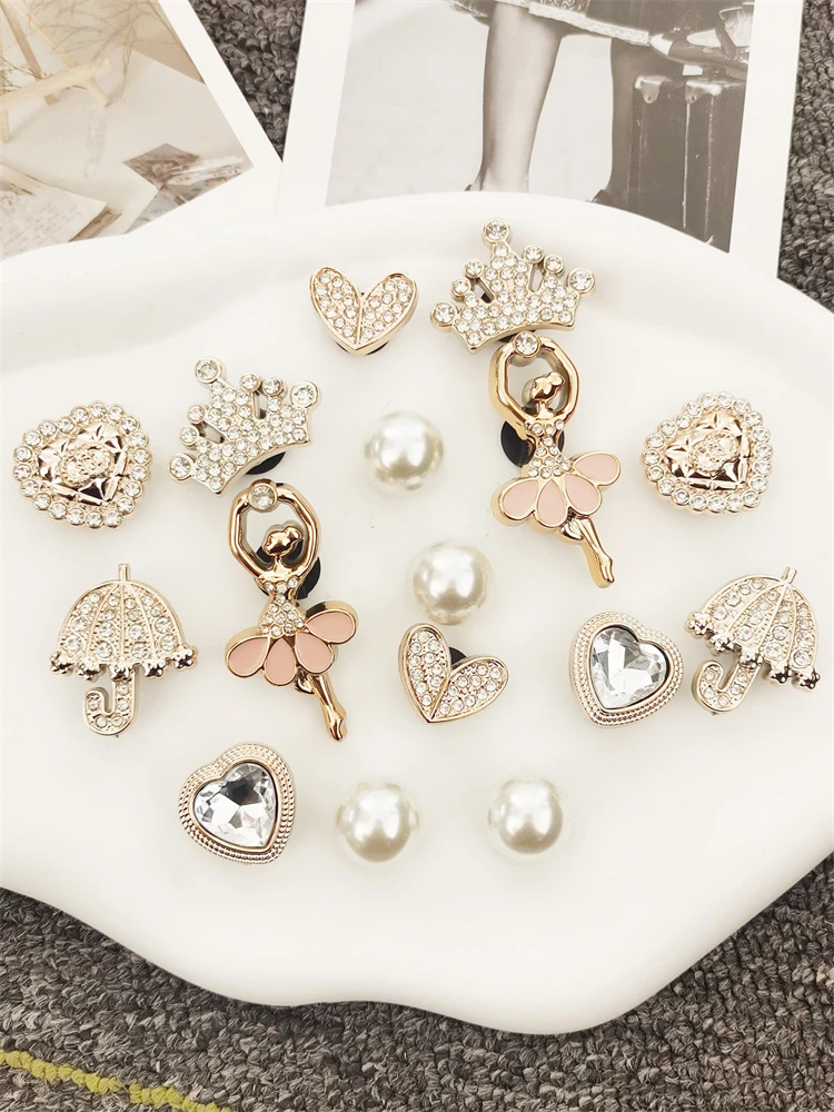 16PCS Ballett Mädchen Schuh Charms ABS Strass Schnalle Dekorationen DIY Bling Schmuck Kleine Clog Zubehör Fit Frauen Halloween geschenk – Detail 9