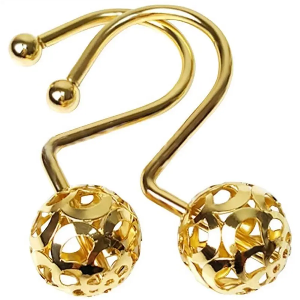 

12 шт., набор металлических крючков для занавесок для душа, нержавеющие, тихие, раздвижные кольца для штор, декоративные, простая установка, кольца для душа для ванной комнаты