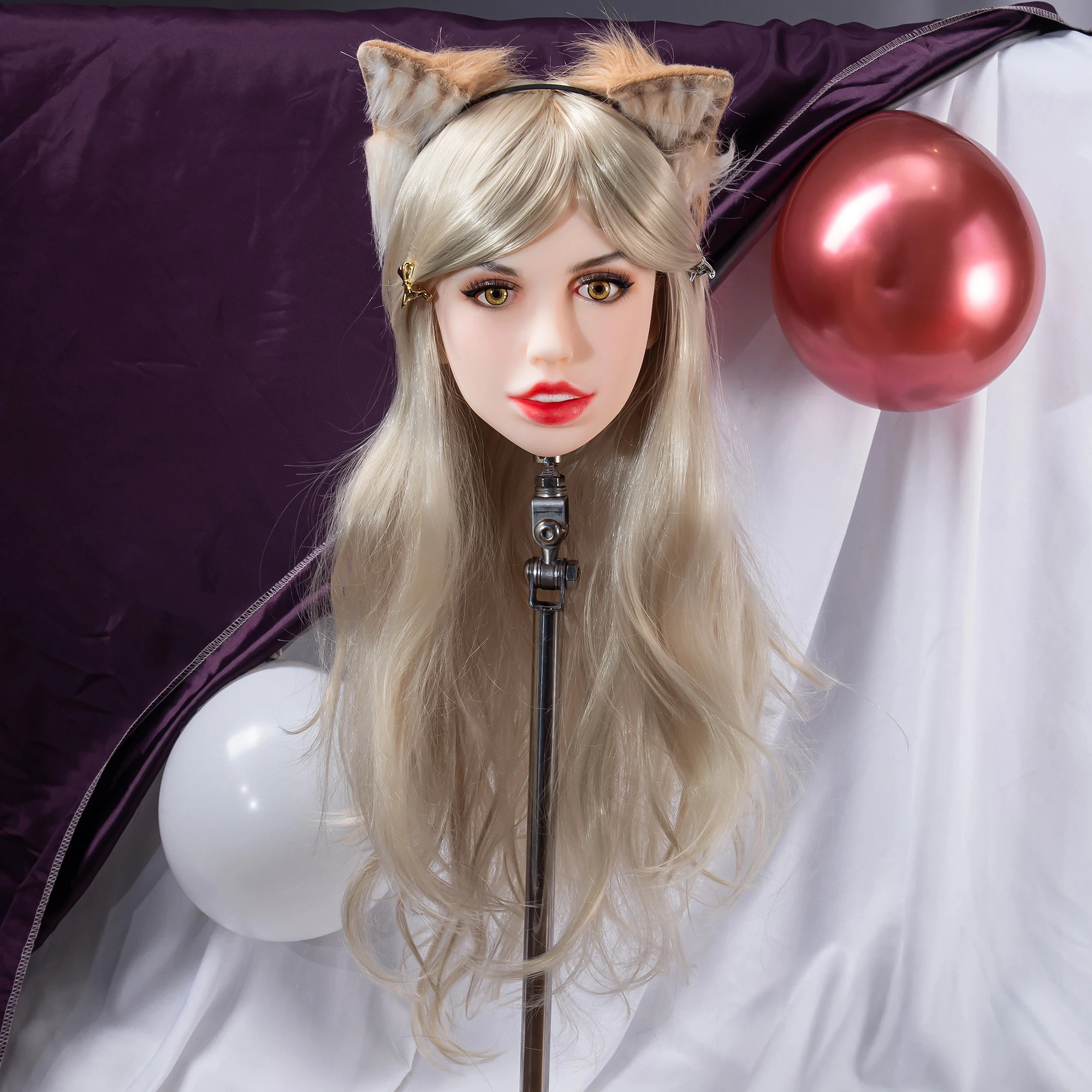 تصفيف الشعر لشخصيات الرسوم المتحركة، إرسال قطع الشعر بشكل عشوائي، تعرض نماذج الرأس النسائية، مادة TPE، هدية عيد الميلاد، ناعمة