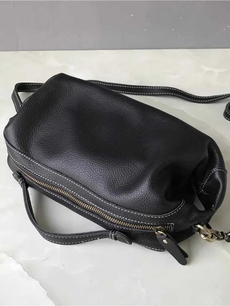 Damska damska torba na ramię w stylu poduszki designerska damska na co dzień prawdziwa skórzana torba Crossbody Softshell torebka