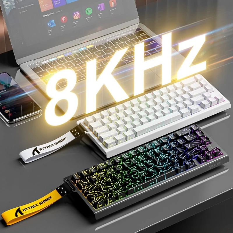 

Attack Shark X68HE Magnetic Axis Mechanical Keyboard Contour Side Engraving RGB E-sports RT Low Latency Wired Gaming Keyboard