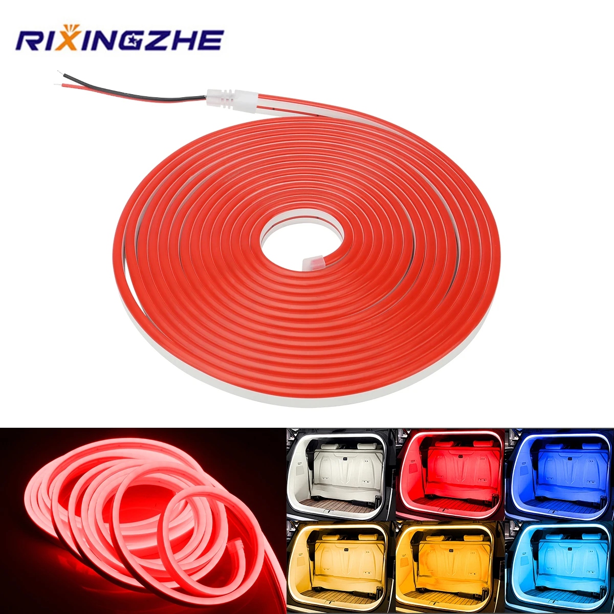 

5M 12V Rear Trunk Brighten LED Light Bar Strips Interior Decorative Lamp Strip For Tesla Model Y juniper Luggage Atmosphere Ligh