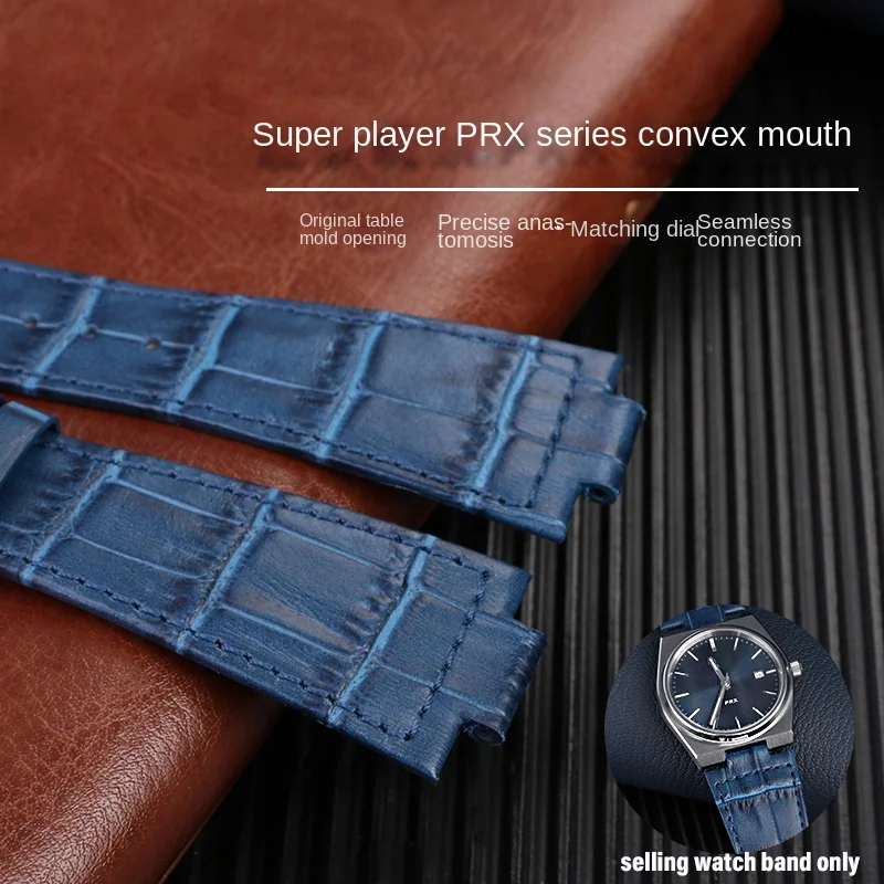 Cowhide watch strap For 1853 Tissot PRX Super player T137.407/137.410 Series watchband Men Stainless steel Wristband Bracelet