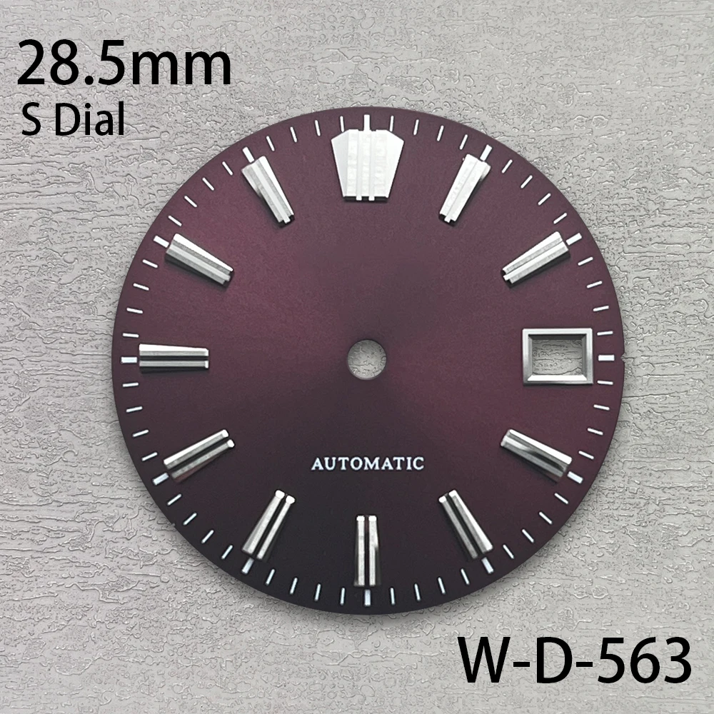 28.5mm S Dial Fit NH35/NH36/4R/7S Movement Applied Index Riveted Sunray Dial Watch Modification Accessories