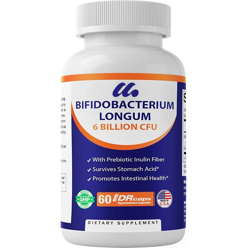 

Vitamin Bifidobacterium Longum 6 billion CFU per DR capsule -60 capsules - made from prebiotic inulin fiber