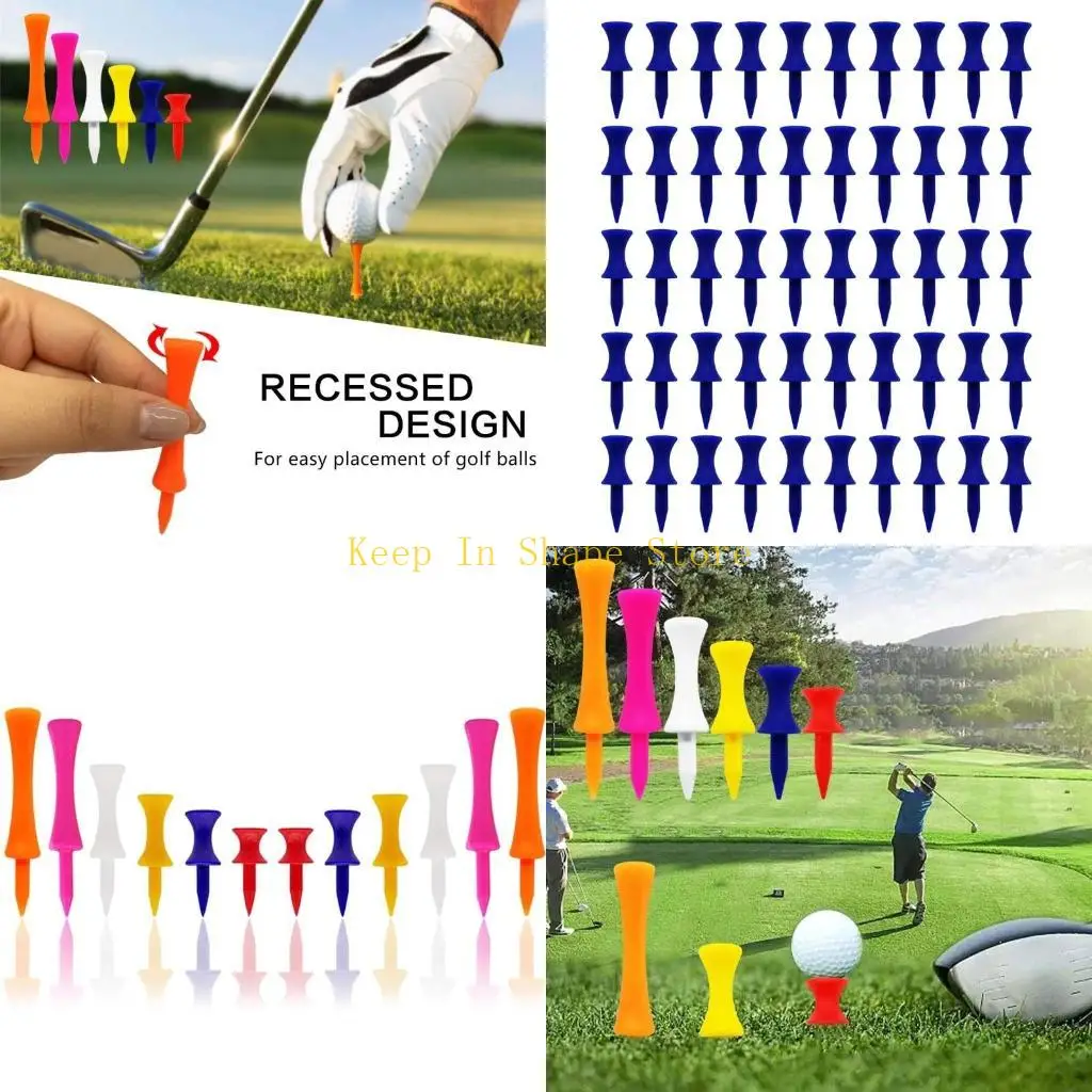 

U1JC 50Pcs Unbreakable Professional Golf-Tees, Long Golf-Tees for Practice Men Women