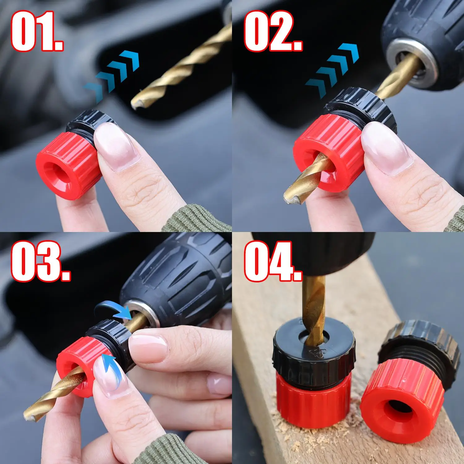 Tiefenkontroll-Bohrstopper-Set für Holzbearbeitung, Präzise Bohrtiefenkontrolle, Kunststoff-Begrenzungsringe für Tischlerei – Detail 9